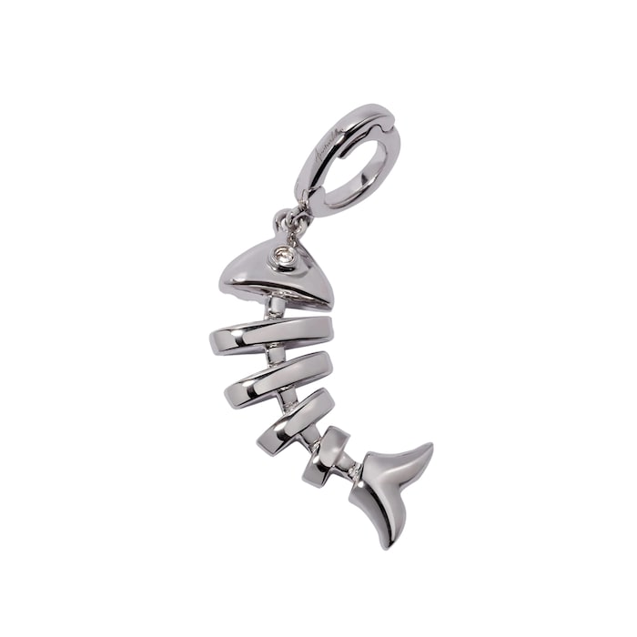 Annoushka Fish Bones Charm Pendant In 18ct White Gold With Diamonds