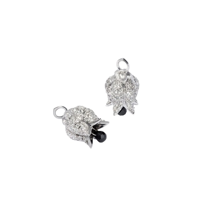 Annoushka Tulips Earring Drops In 18ct White Gold With Diamonds And Briolette