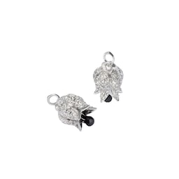 37560235 - Tulips Earring Drops In 18ct White Gold With Diamonds And Briolette