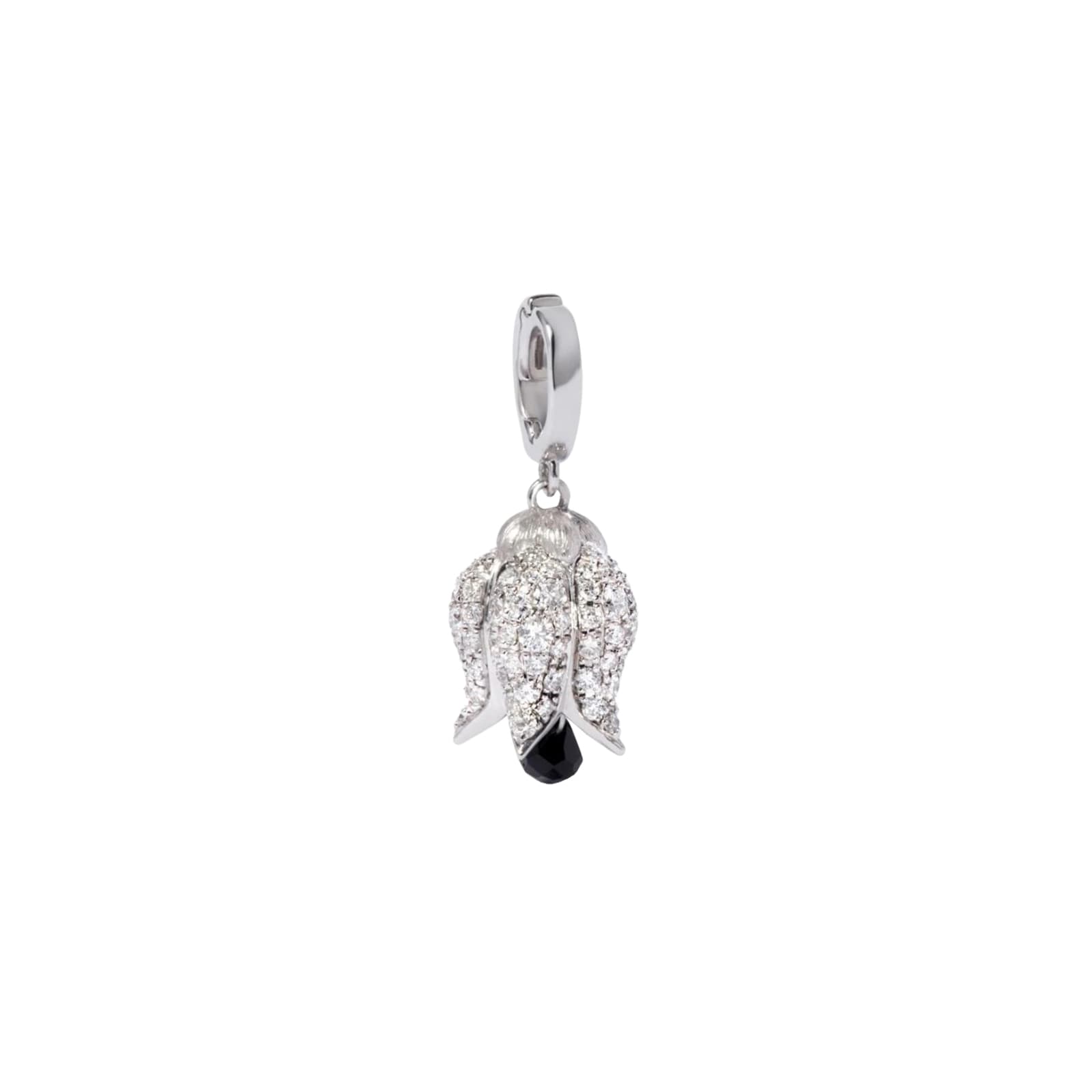 Annoushka Tulips Charm Pendant In 18ct White Gold With Diamonds and Briolette Spinel