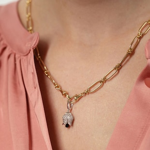 Annoushka Tulips Charm Pendant In 18ct White Gold With Diamonds and Briolette Spinel