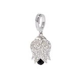 Annoushka Tulips Charm Pendant In 18ct White Gold With Diamonds and Briolette Spinel