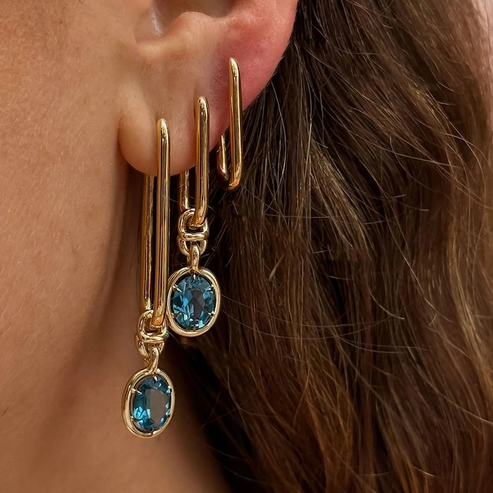 Annoushka Earring Drops In 14ct Yellow Gold With Blue Topaz