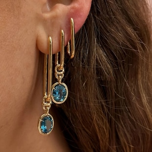 Annoushka Earring Drops In 14ct Yellow Gold With Blue Topaz