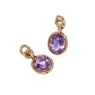 Annoushka Earring Drops In 14ct Yellow Gold With Amethyst