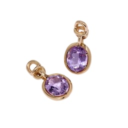 37560242 - Earring Drops In 14ct Yellow Gold With Amethyst