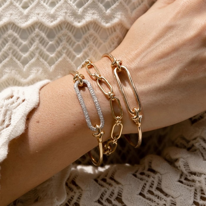 Annoushka Knuckle Dust Bangle In 18ct Yellow Gold With Diamonds