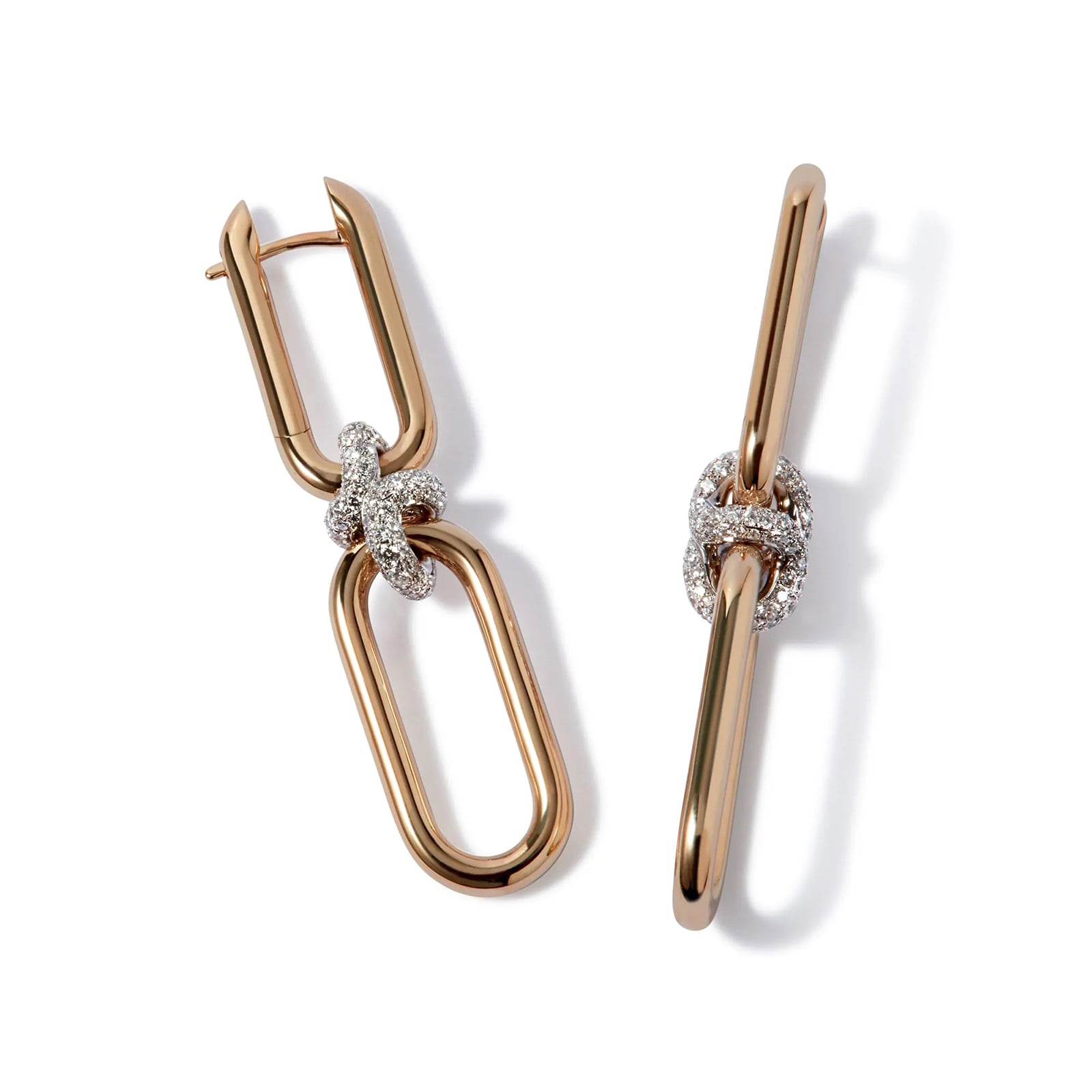 Annoushka Knuckle Dust Double Hoop Earrings In 18ct Yellow Gold With Diamonds