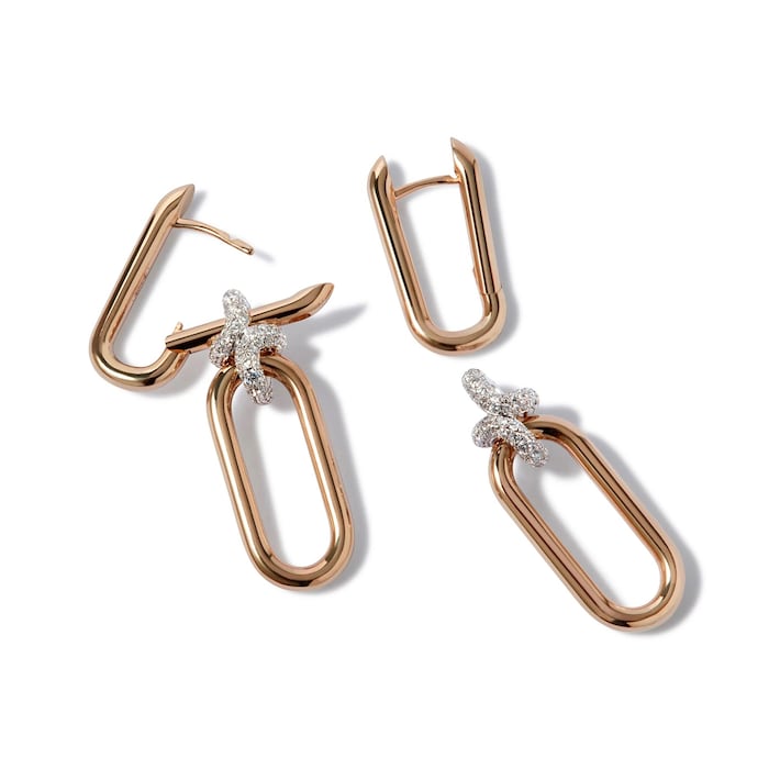 Annoushka Knuckle Dust Double Hoop Earrings In 18ct Yellow Gold With Diamonds