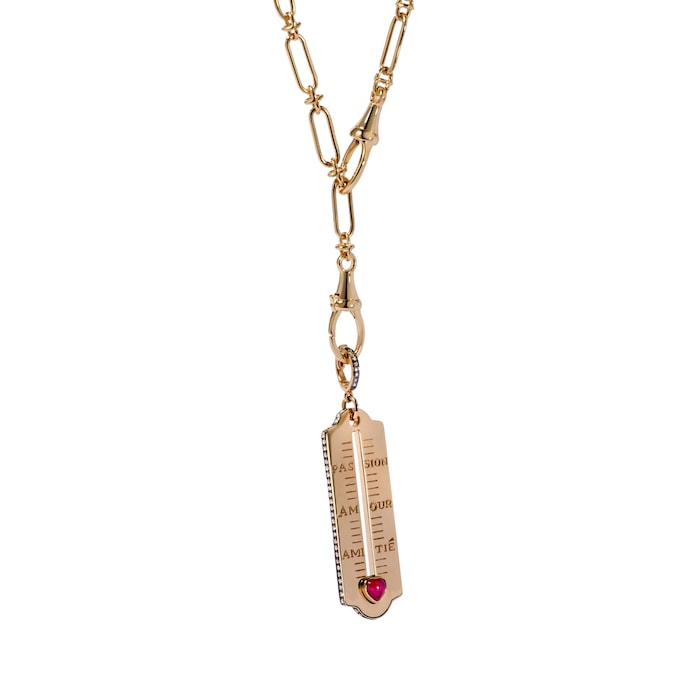 Annoushka LoveOmeter Charm Pendant In 18ct Yellow Gold With Ruby And Diamonds