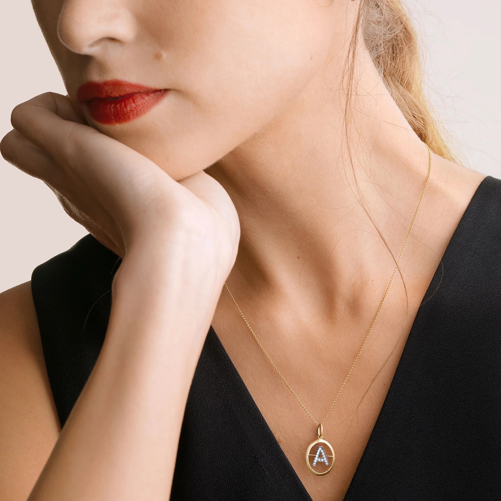 Annoushka Initials A Pendant In 18ct Yellow Gold With Diamonds Annoushka Initials A Pendant In 18ct Yellow Gold With Diamonds