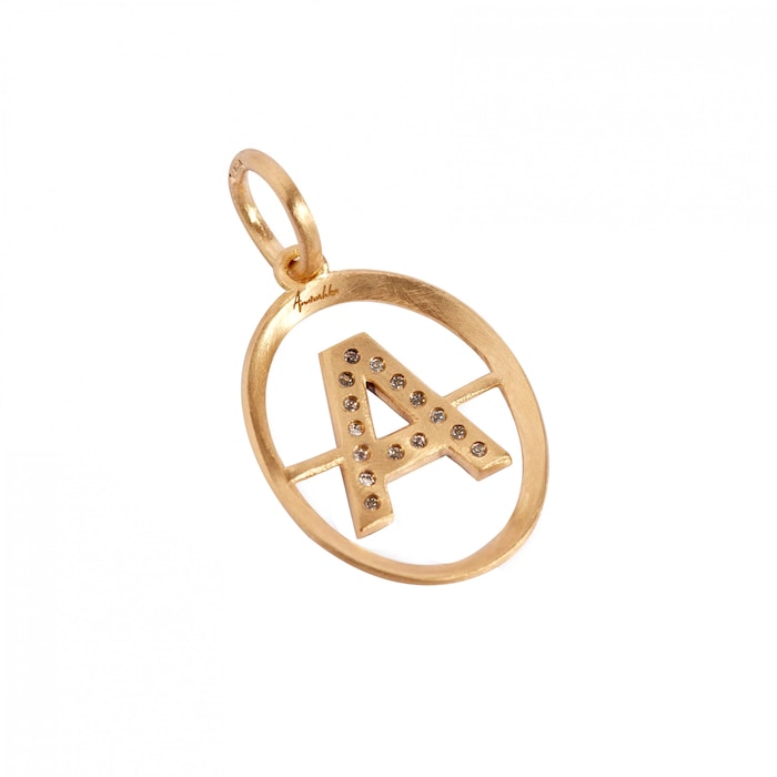 Annoushka Initials A Pendant In 18ct Yellow Gold With Diamonds