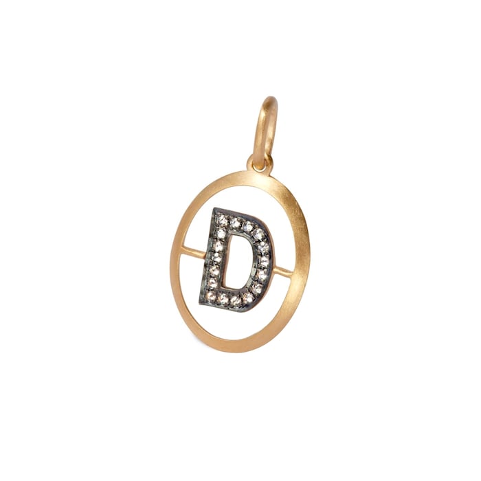 Annoushka Initials D Pendant In 18ct Yellow Gold With Diamonds