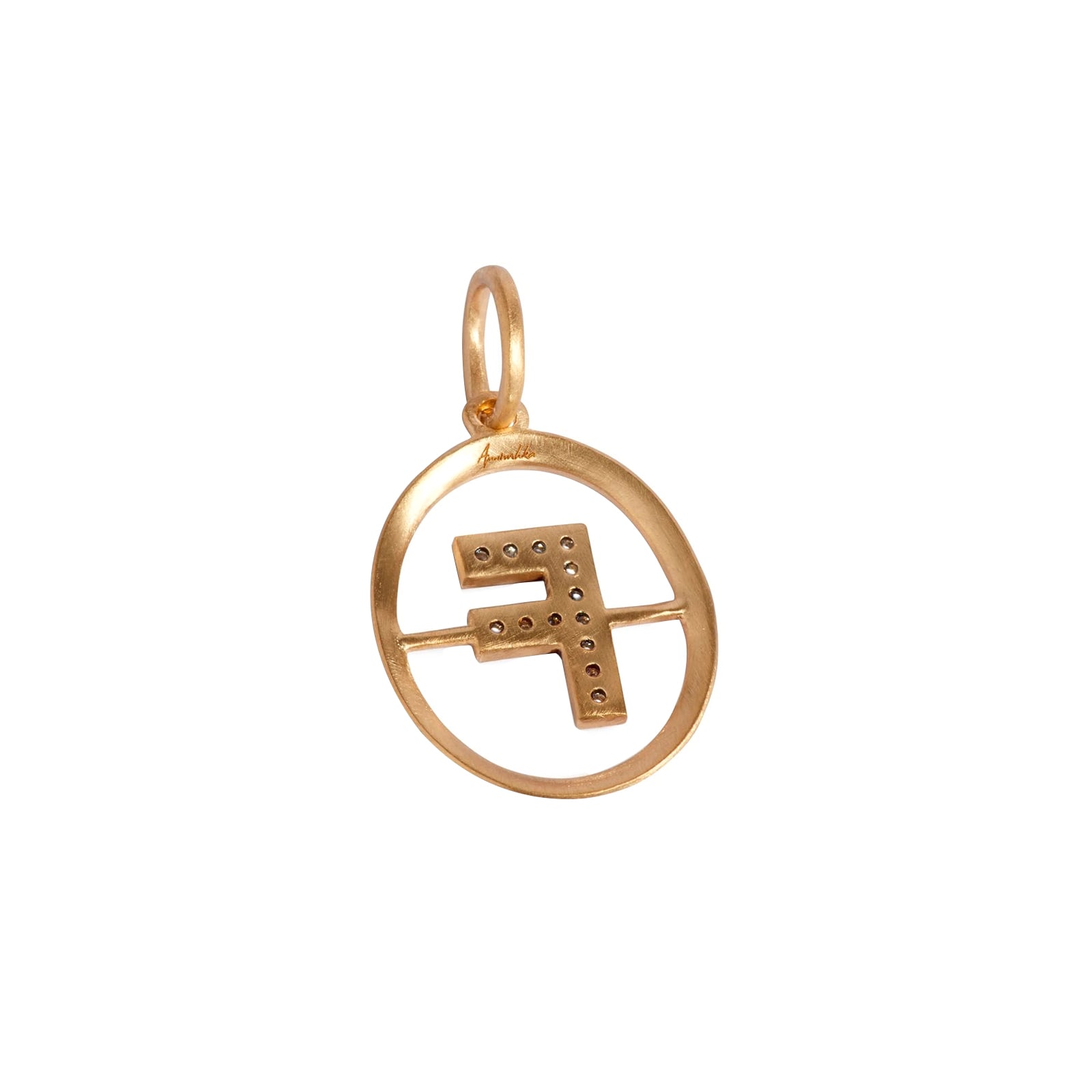 Annoushka Initials F Pendant In 18ct Yellow Gold With Diamonds