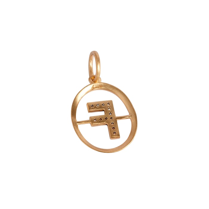 Annoushka Initials F Pendant In 18ct Yellow Gold With Diamonds