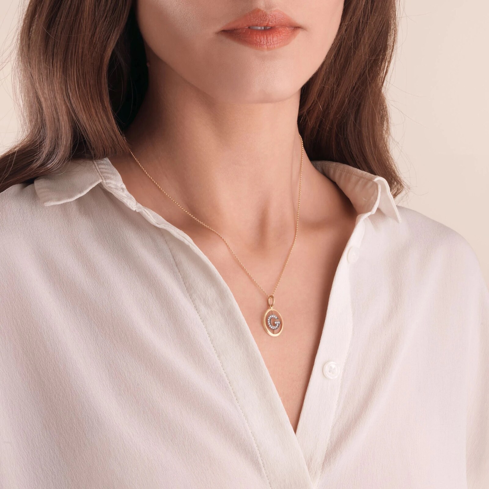 Annoushka Initials G Pendant In 18ct Yellow Gold With Diamonds