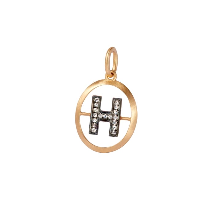 Annoushka Initials H Pendant In 18ct Yellow Gold With Diamonds