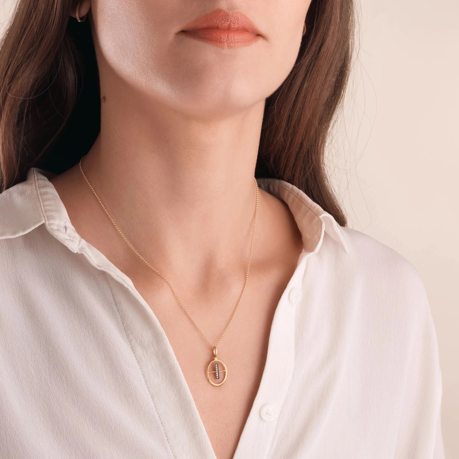 Annoushka Initials I Pendant In 18ct Yellow Gold With Diamonds