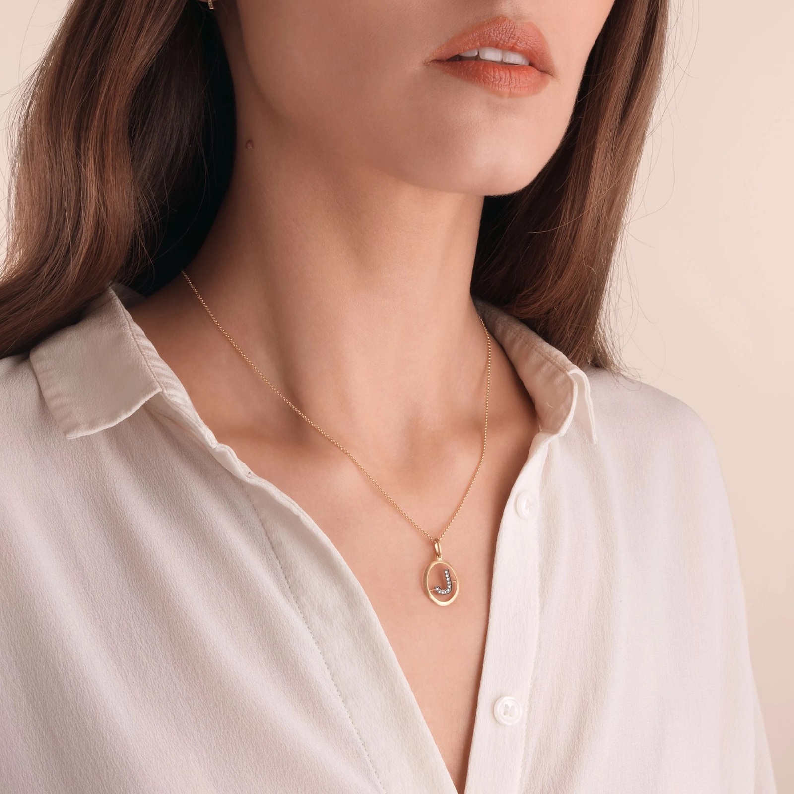Annoushka Initials J Pendant In 18ct Yellow Gold With Diamonds Annoushka Initials J Pendant In 18ct Yellow Gold With Diamonds