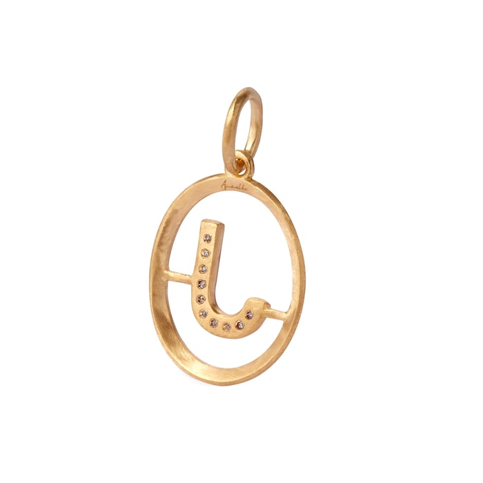 Annoushka Initials J Pendant In 18ct Yellow Gold With Diamonds
