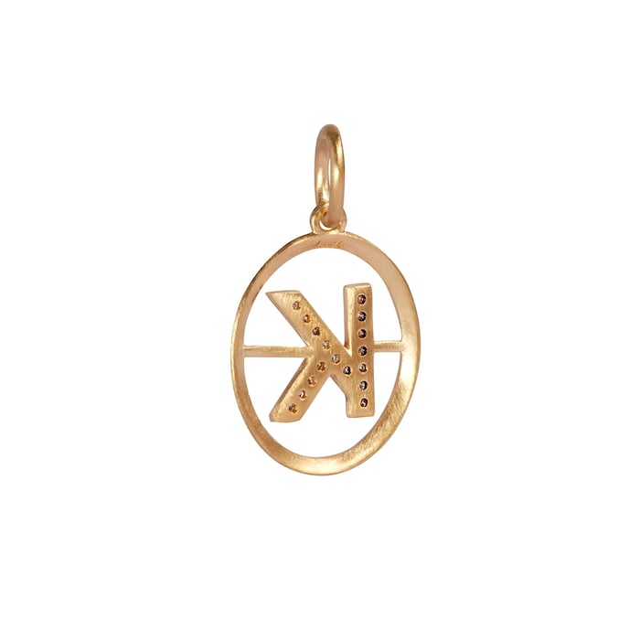 Annoushka Initials K Pendant In 18ct Yellow Gold With Diamonds