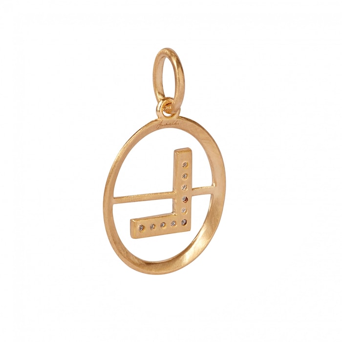 Annoushka Initials L Pendant In 18ct Yellow Gold With Diamonds