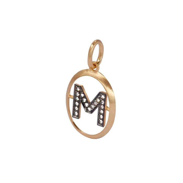 Annoushka Initials M Pendant In 18ct Yellow Gold With Diamonds