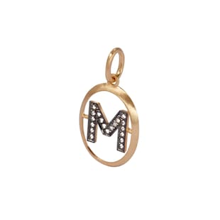 Annoushka Initials M Pendant In 18ct Yellow Gold With Diamonds