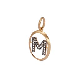 37560260 - Initials M Pendant In 18ct Yellow Gold With Diamonds