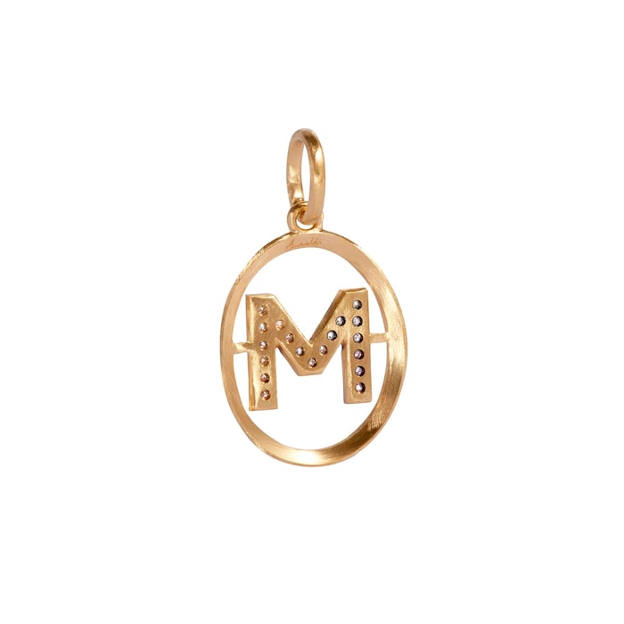 Annoushka Initials M Pendant In 18ct Yellow Gold With Diamonds