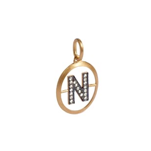 Annoushka Initials N Pendant In 18ct Yellow Gold With Diamonds