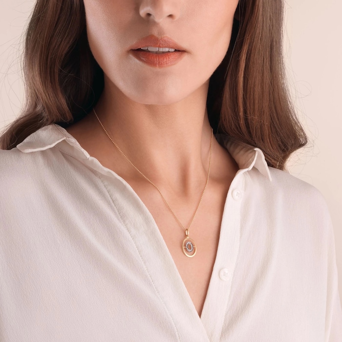 Annoushka Initials O Pendant In 18ct Yellow Gold With Diamonds