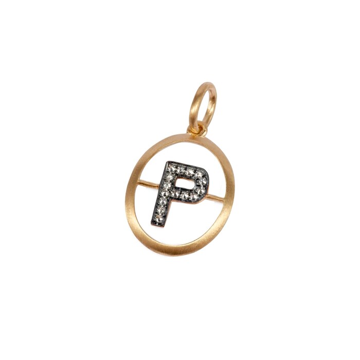 Annoushka Initials P Pendant In 18ct Yellow Gold With Diamonds