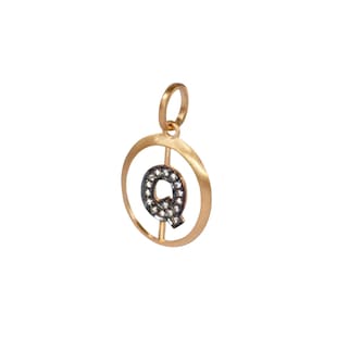 Annoushka Initials Q Pendant In 18ct Yellow Gold With Diamonds
