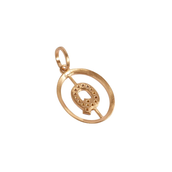 Annoushka Initials Q Pendant In 18ct Yellow Gold With Diamonds