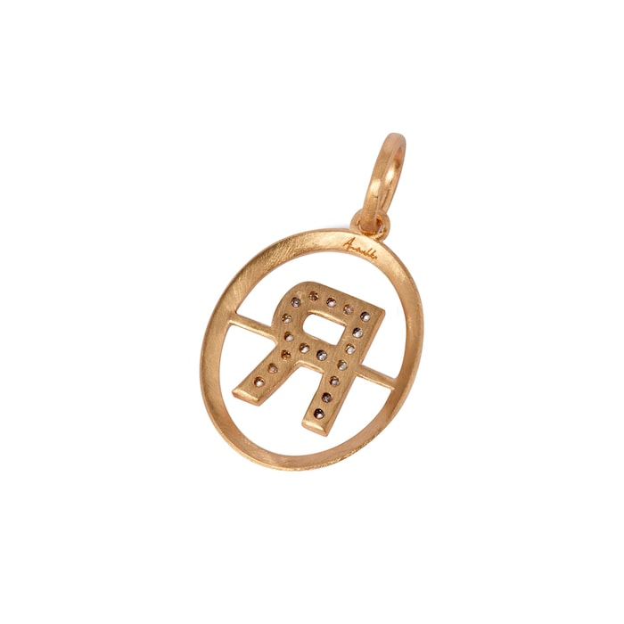 Annoushka Initials R Pendant In 18ct Yellow Gold With Diamonds