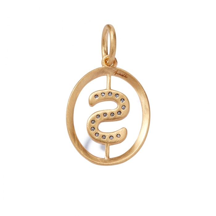 Annoushka Initials S Pendant In 18ct Yellow Gold With Diamonds