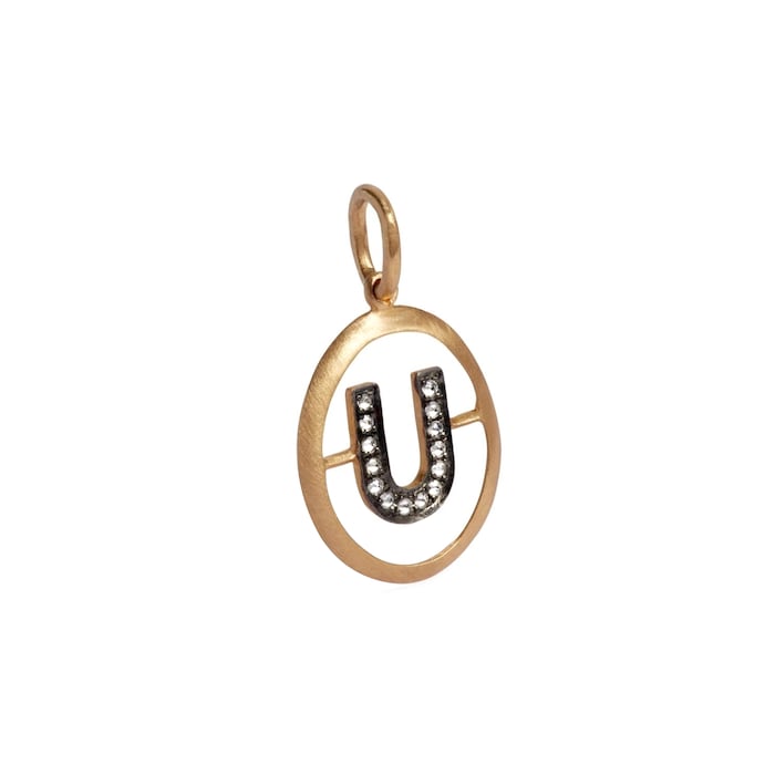Annoushka Initials U Pendant In 18ct Yellow Gold With Diamonds