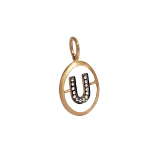 Annoushka Initials U Pendant In 18ct Yellow Gold With Diamonds
