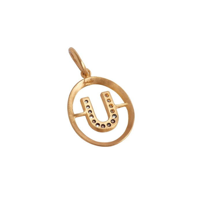 Annoushka Initials U Pendant In 18ct Yellow Gold With Diamonds