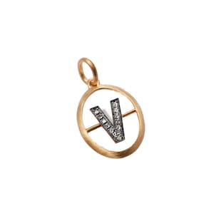 Annoushka Initials V Pendant In 18ct Yellow Gold With Diamonds