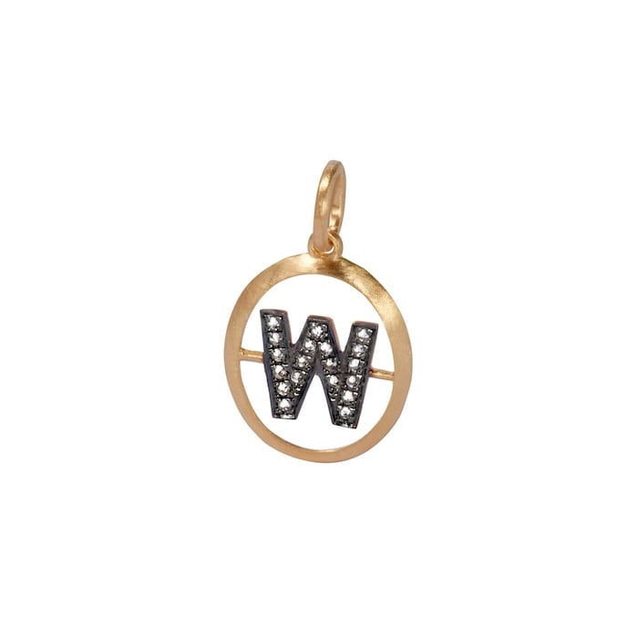 Annoushka Initials W Pendant In 18ct Yellow Gold With Diamonds