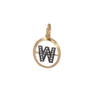 Annoushka Initials W Pendant In 18ct Yellow Gold With Diamonds