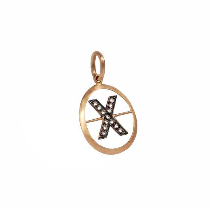 Annoushka Initials X Pendant In 18ct Yellow Gold With Diamonds