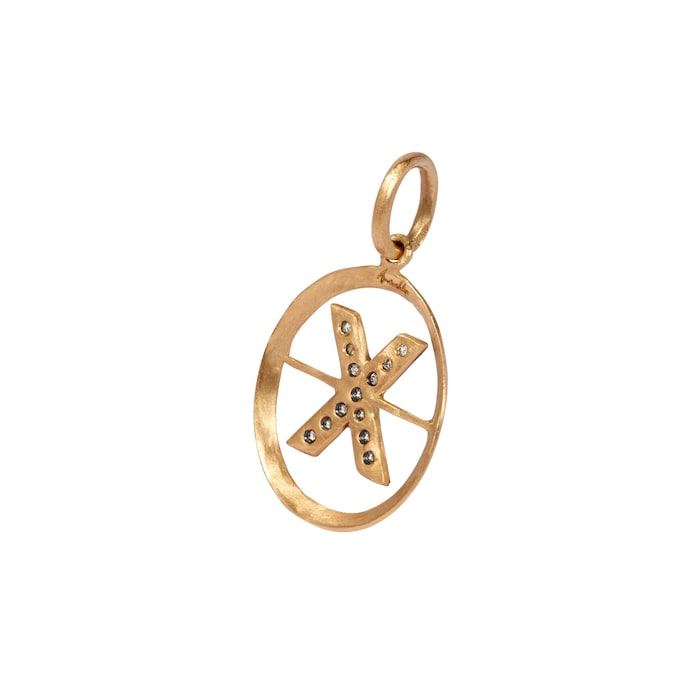 Annoushka Initials X Pendant In 18ct Yellow Gold With Diamonds