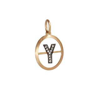 Annoushka Initials Y Pendant In 18ct Yellow Gold With Diamonds