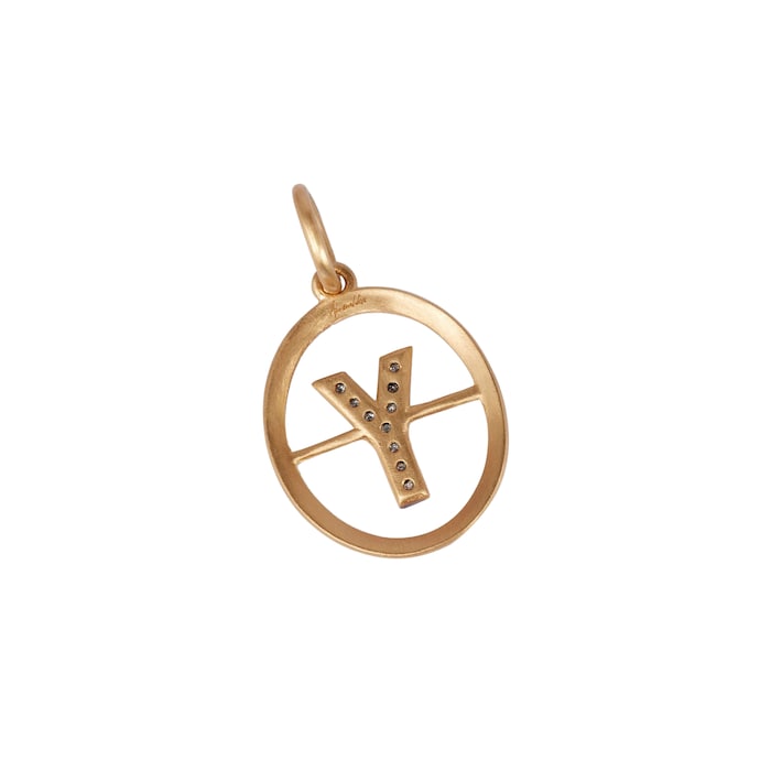 Annoushka Initials Y Pendant In 18ct Yellow Gold With Diamonds