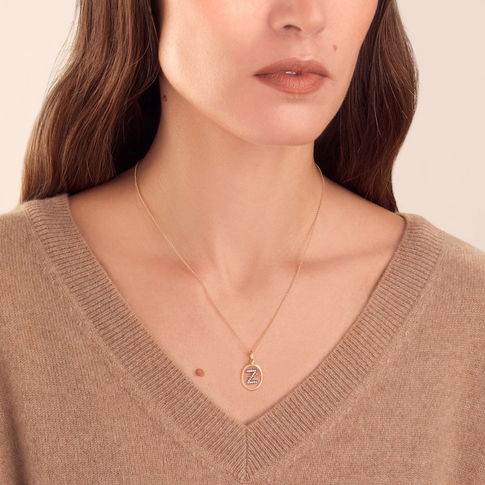 Annoushka Initials Z Pendant In 18ct Yellow Gold With Diamonds