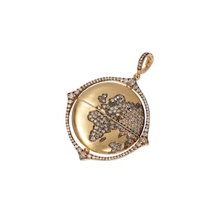 Annoushka Mythology Spinning Globe Pendant In 18ct Yellow Gold With Diamonds