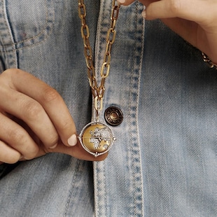 Annoushka Mythology Spinning Globe Pendant In 18ct Yellow Gold With Diamonds